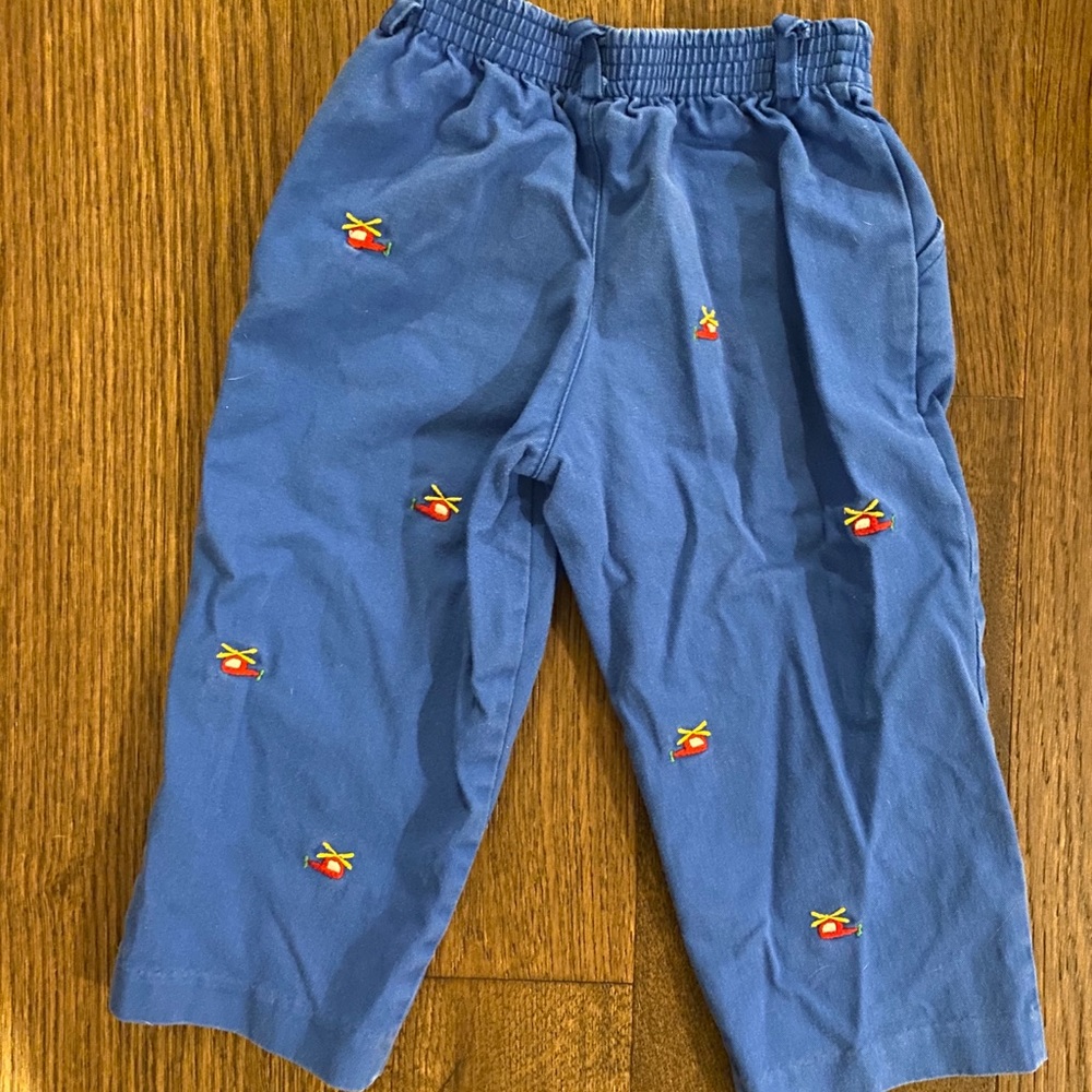 Florence Eiseman helicopter blue toddler pants